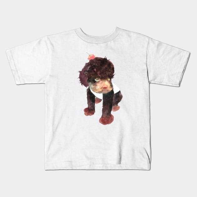 Puppy love Kids T-Shirt by xiaolindrawing